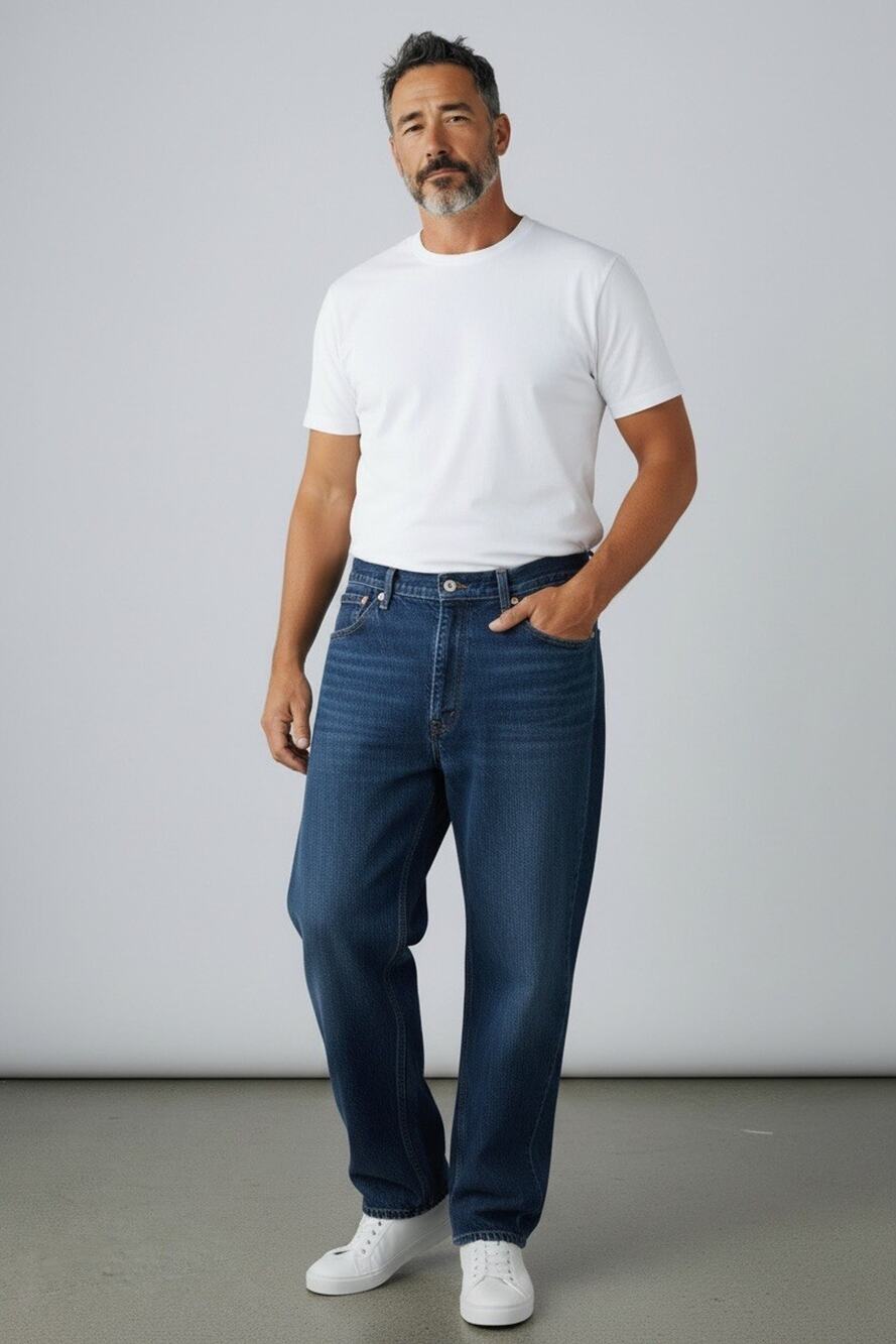 Levi's 505 Men's Straight Jeans Dark Wash Blue Denim Regular Fit Mid Rise